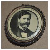 Antique Victorian Mourning Pin w/ Gentleman