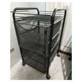 Safco Onyx Rolling Cart w/ 2 File Drawers 15w