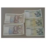 (5) Belgium Foreign Bank Notes Bills