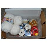 Box w/ Lidded Tote + Yarn, Ribbon +