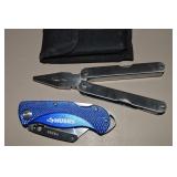 Husky Blue Folding Blade + Multi Tool