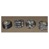 (4) Contempo Costume Jewelry Stretch Rings