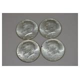 (4) 90% Silver US Kennedy Half Dollar 1964 Coins