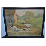 Vtg An Enemy in Camp Color Litho Fine Art Framed