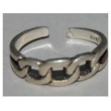 925 Sterling Chain Link Shubes Toe Ring