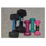 (5) Hand Weights: 2, 3 & Athletic Works 10# Pair