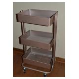 Metal 3 Tier Wheeled Storage Cart 30t x 17w x 11.5