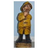 Vtg Alfco Painted Resin Old Salty Fisherman Capt