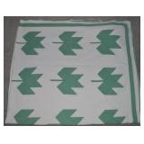 Antique Hand Quilted Maple Leaf Quilt 71 x 81