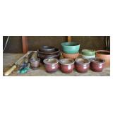 Garage Shelf Contents Lot: Ceramic/Clay Pots+