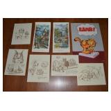 Vtg Unframed Fine Art Prints & Garfield Poster