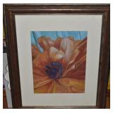 Original Color Pencil Sketch of Flower Study Frame