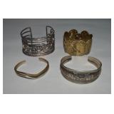 (4) Vtg Bracelets w/ Silvertone, Elephants +