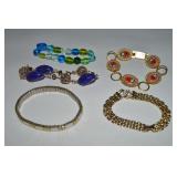 (5) Vtg Bracelets w/ Micromosaic, Beaded +