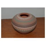 Michael Charlie Navajo Art Pottery Vase 4.25diam