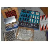 Lot of Vintage Chess / Checkers Boards w/ Brain