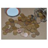 Canning Jar of 100 US Wheaties Pennies Coins
