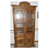Vtg Keller Furniture China Hutch w/2 Glass Shelves