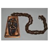 MCM Copper Ballerina Dancer Pendant Necklace