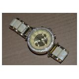 Ladies Goldtone w/CZ Bezel Quartz 16781 128