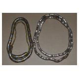 (2) Vtg Silver/Duotone Coiled Necklaces