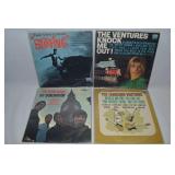 (4) Vtg Vinyl 33 1/3 Record Albums: The Ventures,