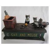 Cast Iron Cat And Mouse Mechanical Bank Cast Iron Cat And Mouse Mechanical Bank