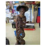 Mid Century Hand Carved Man 34'T Mid Century Hand Carved Man 34'T
