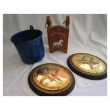 VtgBlue,White Speckeled Pot,Bird Pics,Sleigh VtgBlue,White Speckeled Pot,Bird Pics,Sleigh