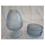 Fenton Blue Fairy Lamp With Trinket Fenton Blue Fairy Lamp With Trinket