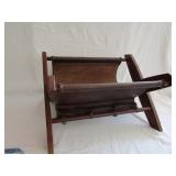 Mid Century Wood/Leather Magazine Holder Mid Century Wood/Leather Magazine Holder