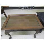 Claw & Ball Feet Table w/Glass Tray Top