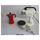 Vtg Betty Crocker Mixer,Moka Pot Grinder