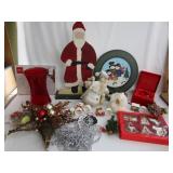 Christmas Decor,Wood Santa,Ornaments,Ect
