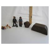 Cast Iron Man,Woman,Child,Bell,Heavy Door Stop