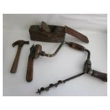 Brace Drill W/Bit,Vtg Tools,Wood Plane