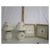 Ceramic Candle Lamps W/Prints