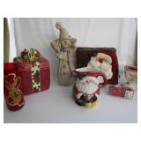 Christmas Decor,Ceramic Snowman,Santa Teapot