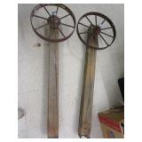 Fence Post W/Antique Wheels 44'L Fence Post W/Antique Wheels 44'L