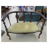 Antique Wood Settee 41'W Antique Wood Settee 41'W