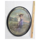 Antique Print In Oval Frame Antique Print In Oval Frame