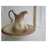 Vintage Pottery Wash Basin W/Pitcher Vintage Pottery Wash Basin W/Pitcher