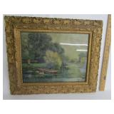 Antique Print w/Wood Frame Antique Print w/Wood Frame