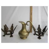 Brass Pitcher W/Stands