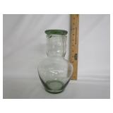 Vintage Ripple Glass Decanter W/Glass