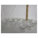 Crackled Glass Desert Cups.Federal Sunde Glasses