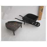 Cast Iron Wheel Barrel,GE Pressing Iron Trivet