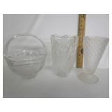 Mikasa Tulip Design Vase,Hobnail Glass