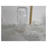 Vintgage Glass Platter & Bowls