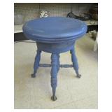 Antique Piano Stool W/Ball Feet Adjustable